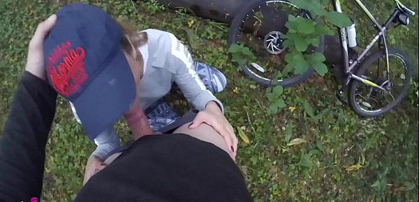  Blowjob for my BF in Bike Park!